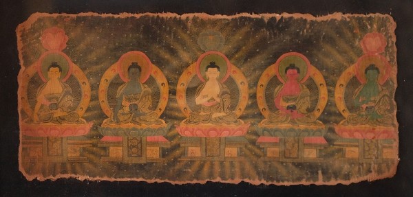 チベットの仏画？ おそらく五仏サムネイル