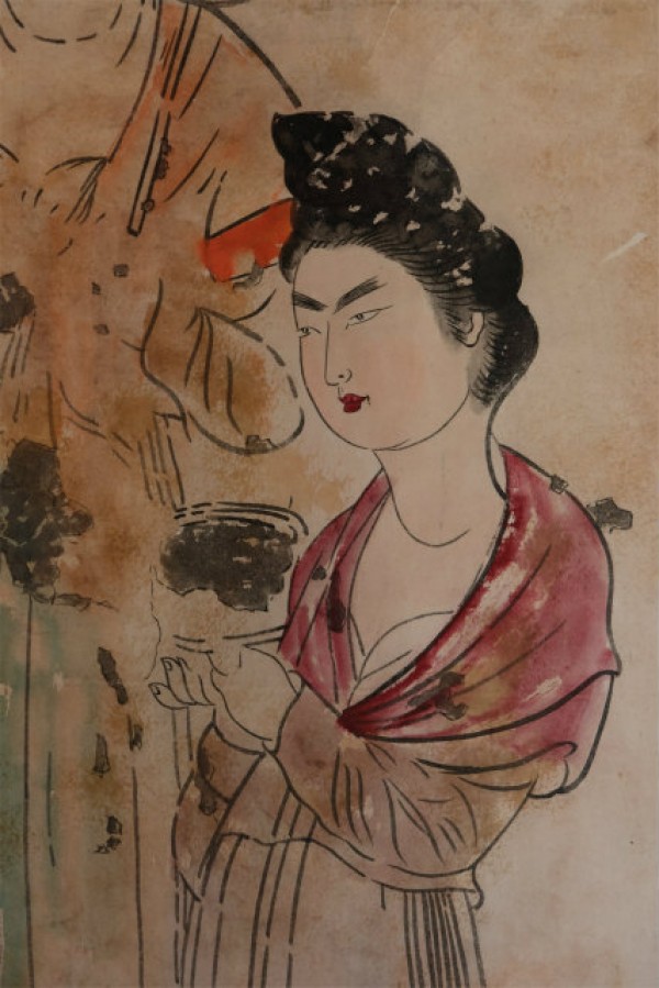 永泰公主墓壁画の女性 模写サムネイル